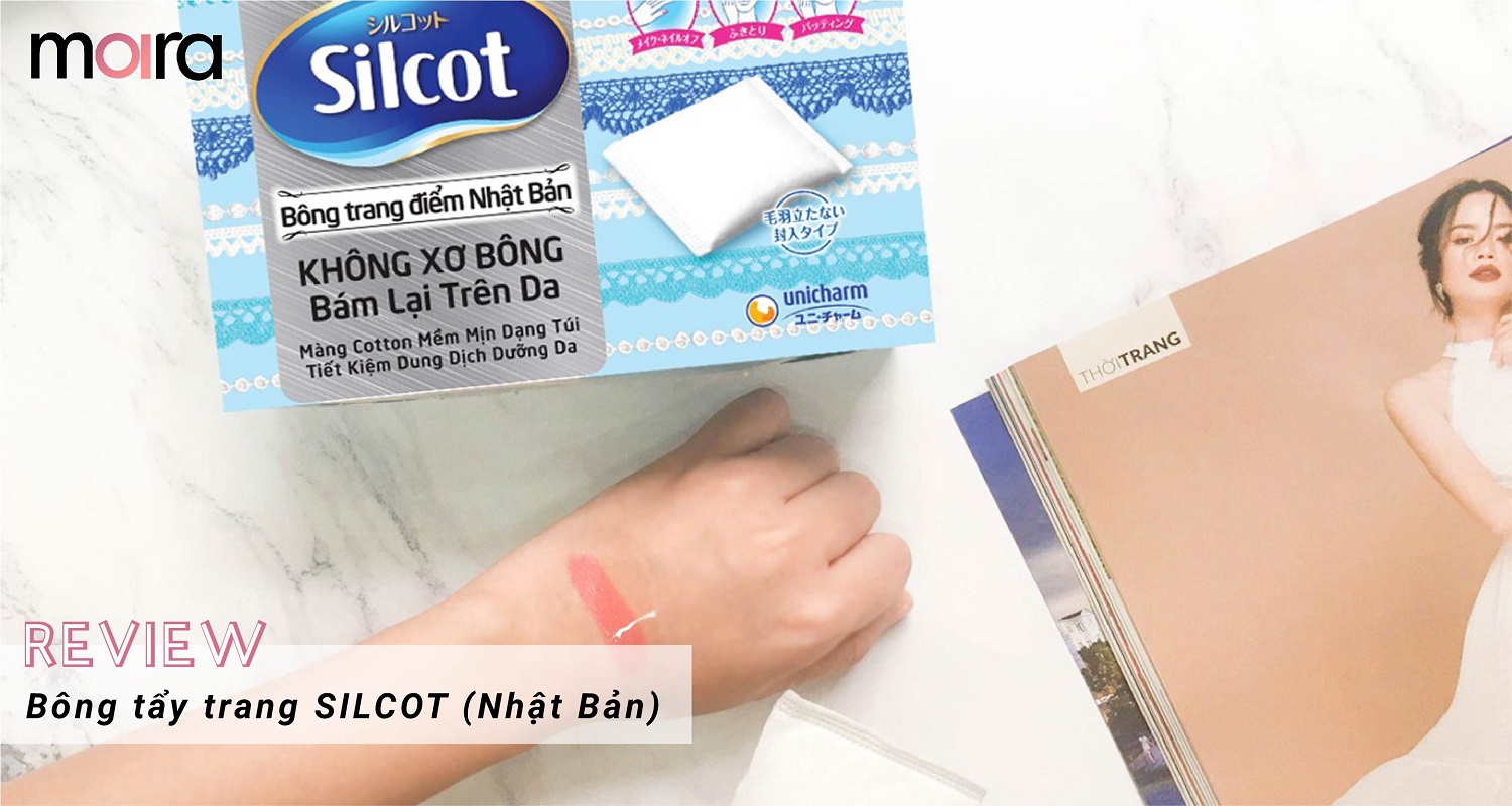 Review: Bông tẩy trang Silcot (Nhật Bản)