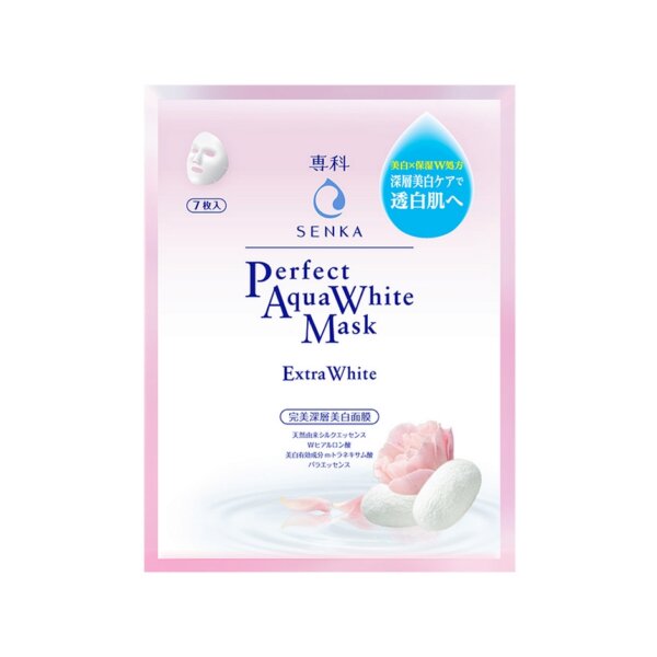 Mặt nạ dưỡng da trắng hồng Senka Perfect Aqua White Mask - Extra White 25ml