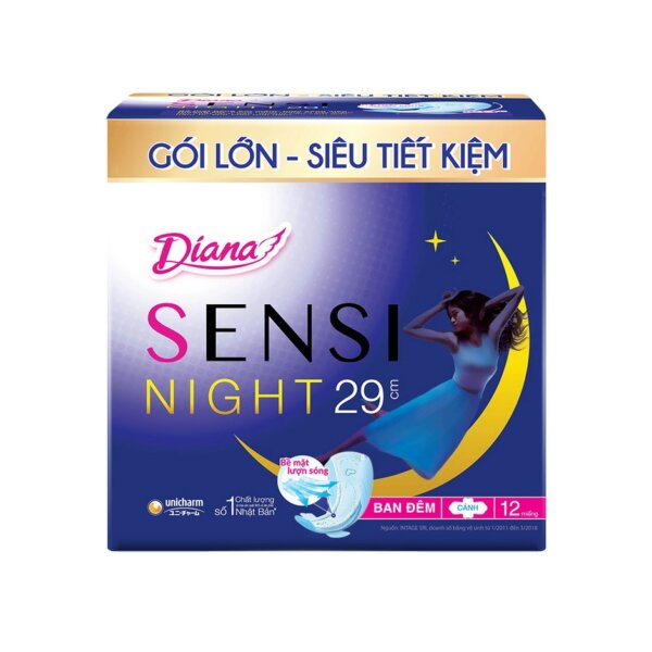 Băng vệ sinh ban đêm Diana Sensi 29cm (12 miếng)
