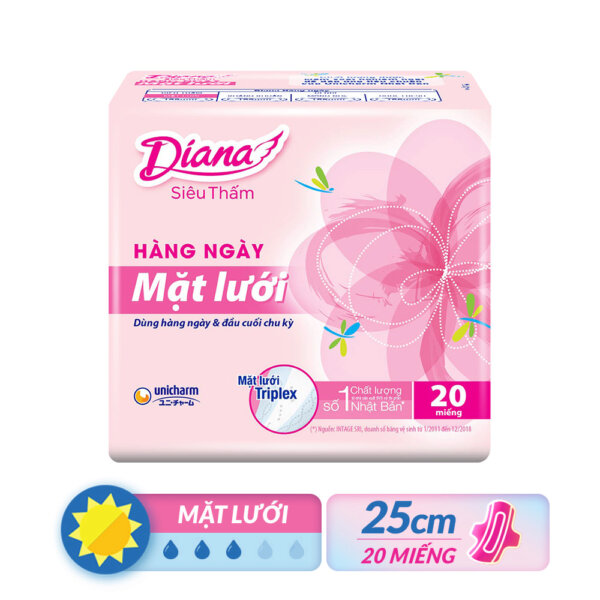 Băng vệ sinh Diana hàng ngày mặt lưới siêu thấm (20 miếng)