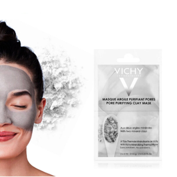 Bộ 2 gói mặt nạ bùn khoáng se khít lỗ chân lông Vichy Pore Purifying Clay Mask 2x6ml