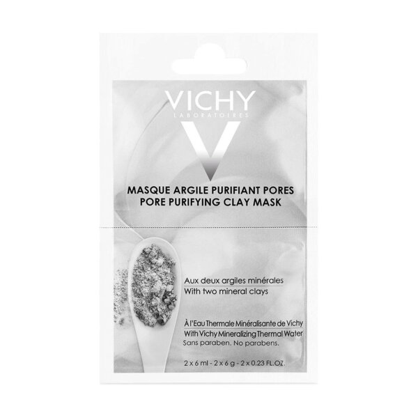 Bộ 2 gói mặt nạ bùn khoáng se khít lỗ chân lông Vichy Pore Purifying Clay Mask 2x6ml