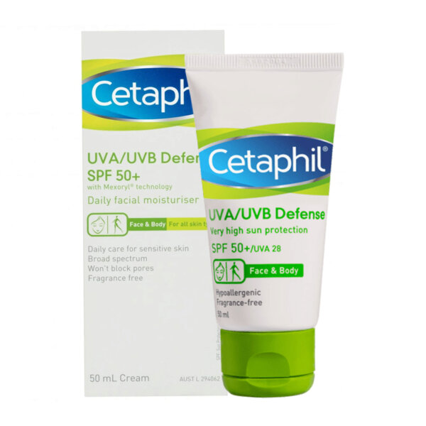 Kem chống nắng cung cấp màng bảo vệ cao Cetaphil UVA/UVB Defense Very High Sun Protection SPF50+/UVA28 (50ml)