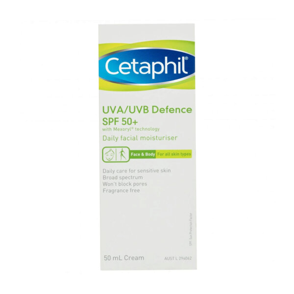Kem chống nắng cung cấp màng bảo vệ cao Cetaphil UVA/UVB Defense Very High Sun Protection SPF50+/UVA28 (50ml)