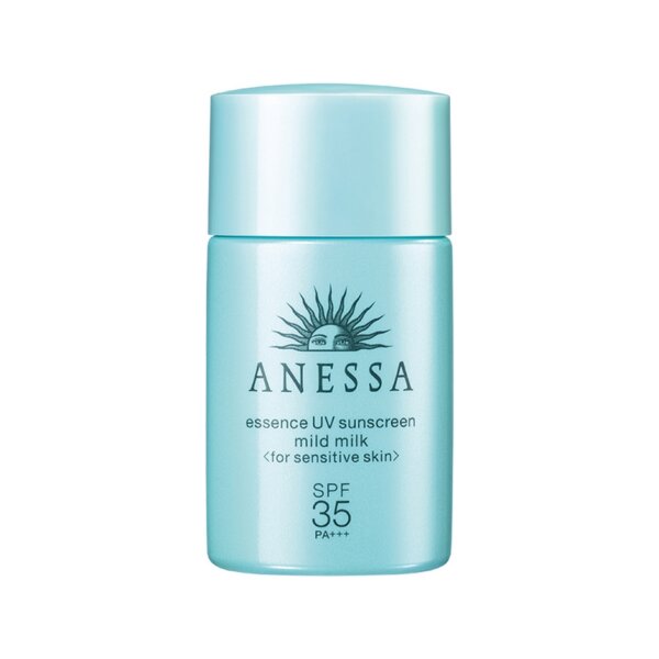 Tinh chất chống nắng dịu nhẹ cho da nhạy cảm và trẻ em Anessa Essence UV Sunscreen Mild Milk SPF35, PA+++ 20ml