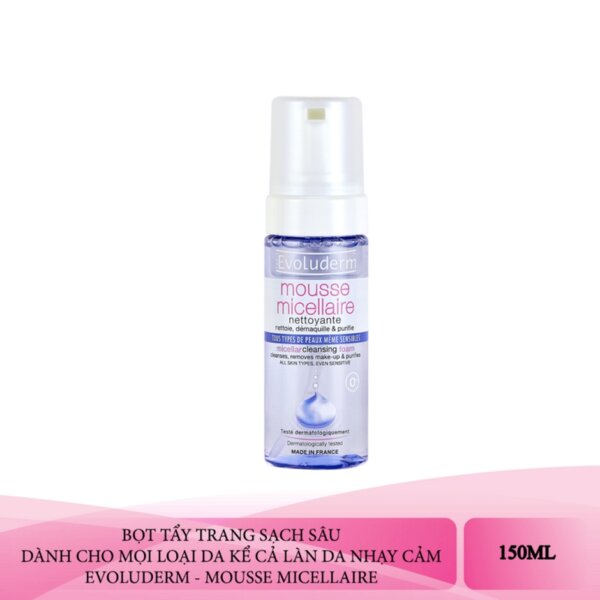Micella tẩy trang bọt chất lượng cao Evoluderm 150ml