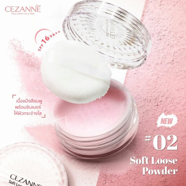 Phấn phủ Cezanne dạng bột Soft Loose Powder  SPF16 Pa++ 5g #02 Pearl Pink
