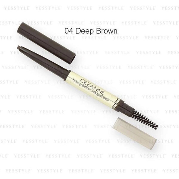Bút kẻ lông mày Cezanne Twist-Up Eyebrow With Spiral Brush - 0,23g _ 04 Deep Browwn