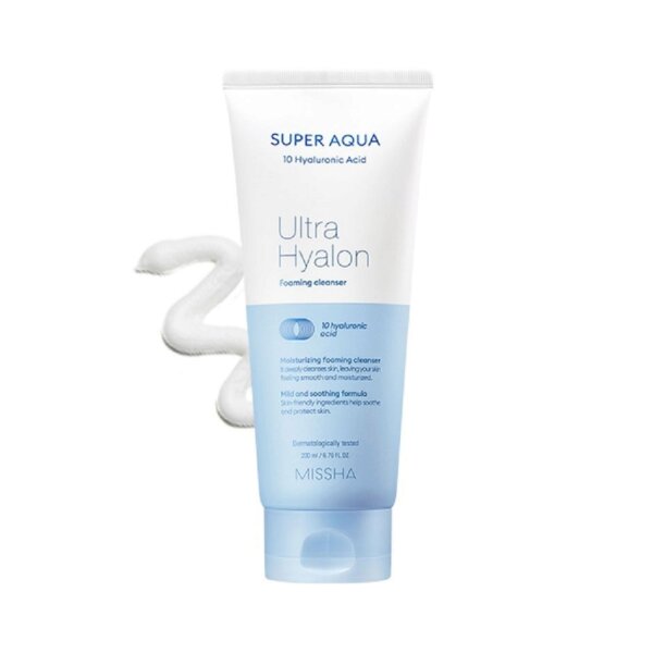 Sữa rửa mặt Missha Super Aqua Ultra Hyalron Foaming Cleanser 200ml 