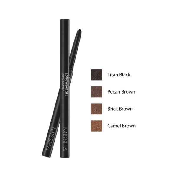 Bút chì kẻ mắt dạng gel Missha Longwear Gel Pencil Liner Titan Black 0.4g 