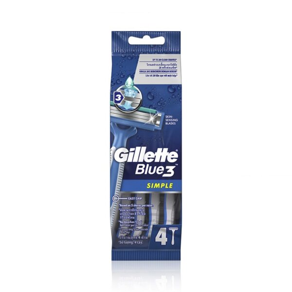 Dao cạo râu Gillette cán xanh Blue3 Simple 4 cây