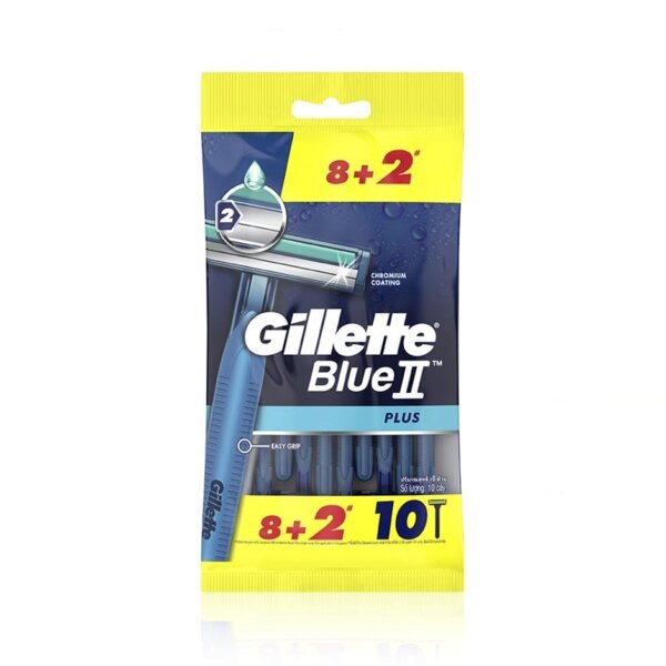 Vỉ 10 dao cạo Gillette BlueII - Mua 8 tặng 2