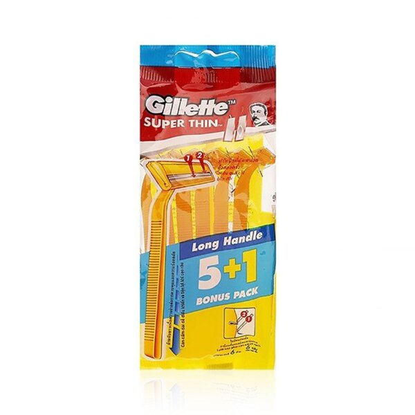 Vỉ 6 dao cạo Gillette cán vàng - Mua 5 tặng 1