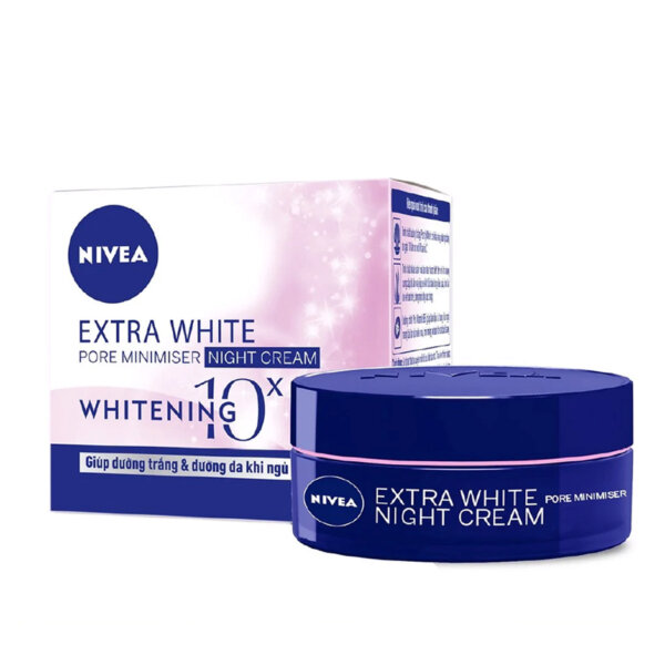 Kem dưỡng da trắng da và thu nhỏ lỗ chân lông ban đêm Nivea Extra White Pore Minimiser Night Cream SPF30 50ml