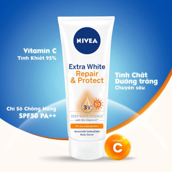 Tinh chất dưỡng thể dưỡng trắng Nivea giúp phục hồi và chống nắng Nivea 180ml - 88314