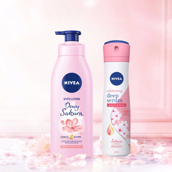Xịt ngăn mùi Nivea serum trắng mịn hương hoa Sakura 150ml - 85308