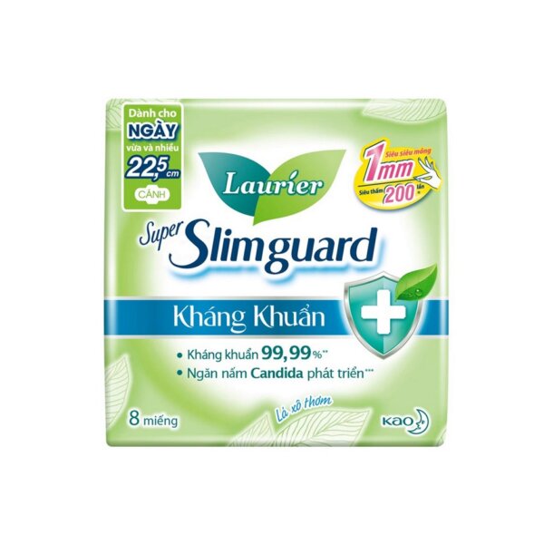 Băng vệ sinh Laurier siêu mỏng 1mm kháng khuẩn 22.5cm 8 miếng 