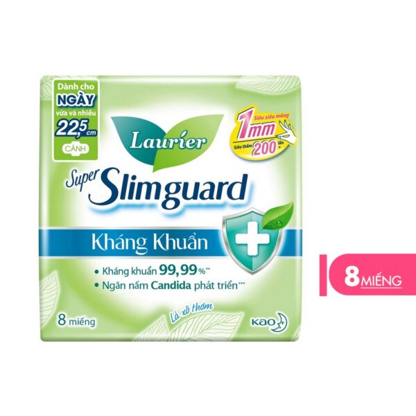 Băng vệ sinh Laurier siêu mỏng 1mm kháng khuẩn 22.5cm 8 miếng 
