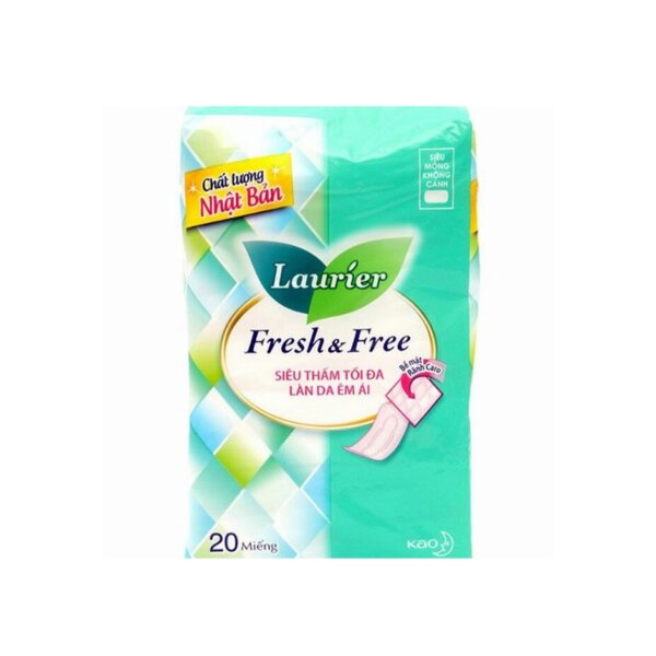 Băng vệ sinh siêu mỏng không cánh Laurier Fresh & Free 20 miếng 