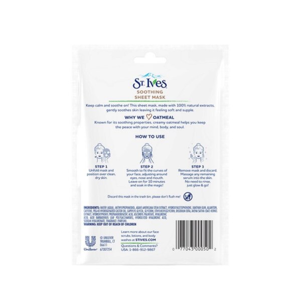Mặt nạ giấy dưỡng da St.Ives chiết xuất Yến Mạch Soothing Oatmeal 23ml
