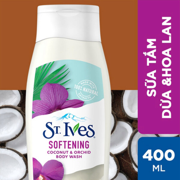 Sữa tắm dưỡng da St.Ives Dừa và Hoa Lan 400ml