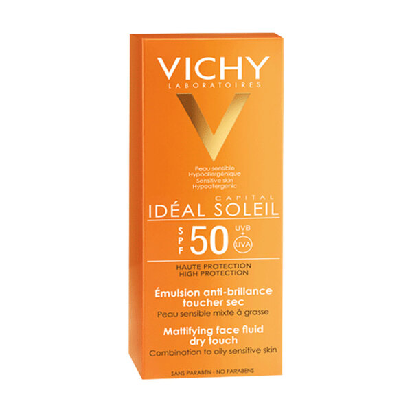 Kem Chống Nắng Không Gây Nhờn Rít Vichy Ideal Soleil Dry Touch SPF 50 Chống Tia UVA + UVB 50ml