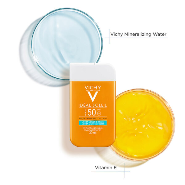 Gel chống nắng phiên bản bỏ túi Vichy Ideal Soleil Ultra Light & Fresh SPF 50 UVB + UVA 30ml