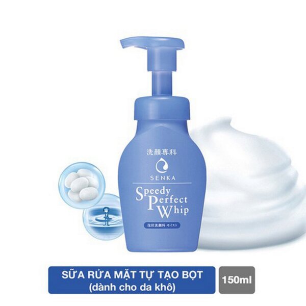 Sữa rửa mặt tự tạo bọt dành cho da khô Senka Speedy Moist Touch 150ml
