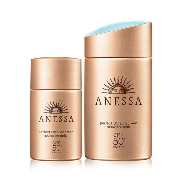 Bộ Đôi Chống nắng kiềm dầu khô thoáng hoàn hảo siêu tiết kiệm Anessa Gold Milk 60ml + Gold Milk 20ml