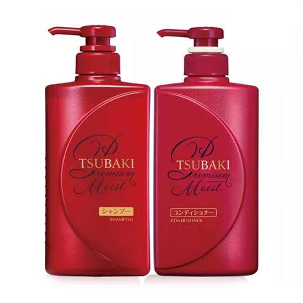 Bộ gội xả Premium Moist Tsubaki (490ml/chai) + Xịt dưỡng tóc Phục hồi hư tổn Tsubaki Premium Repair Hair Water 220ml
